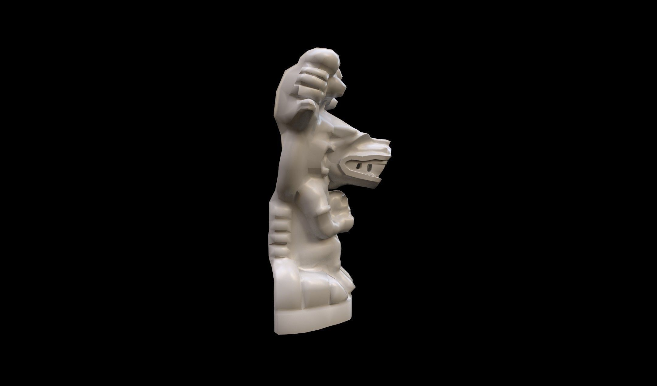 Mayan Statue Low-poly 3D model_2