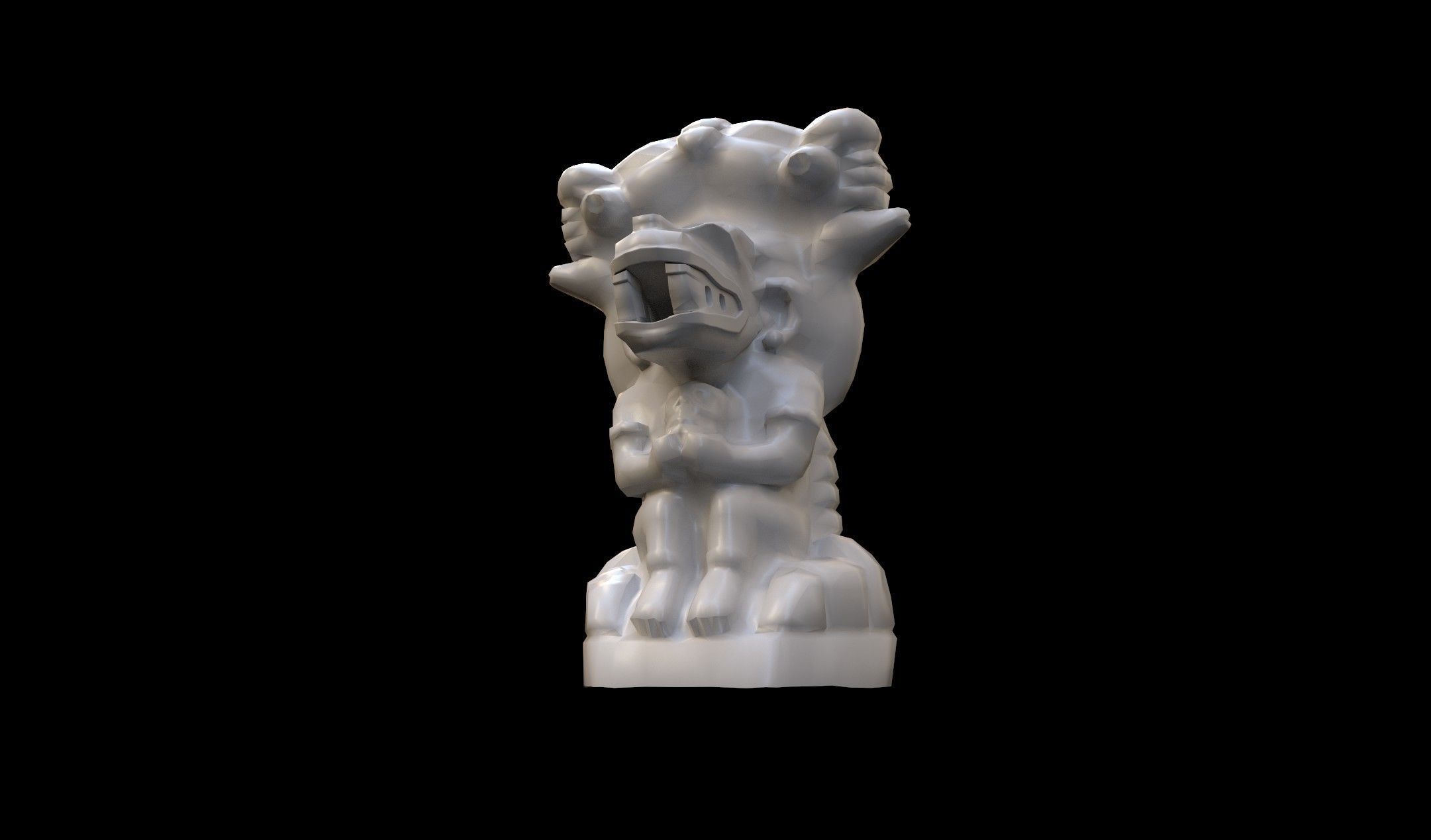 Mayan Statue Low-poly 3D model_9