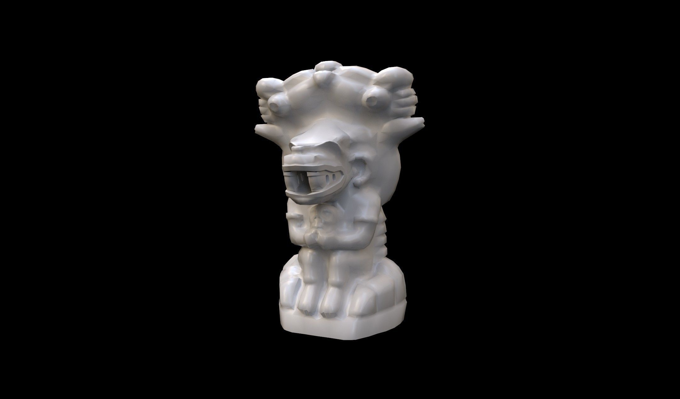 Mayan Statue Low-poly 3D model_7