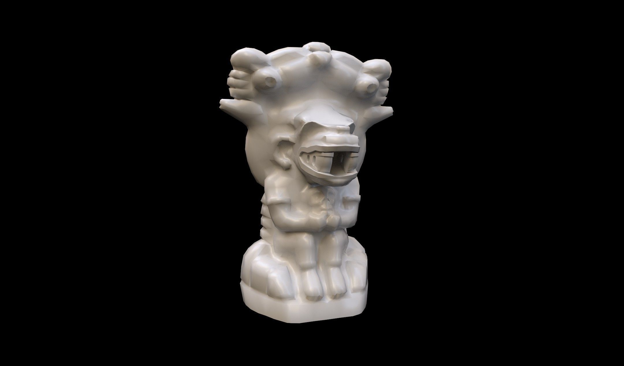 Mayan Statue Low-poly 3D model_1