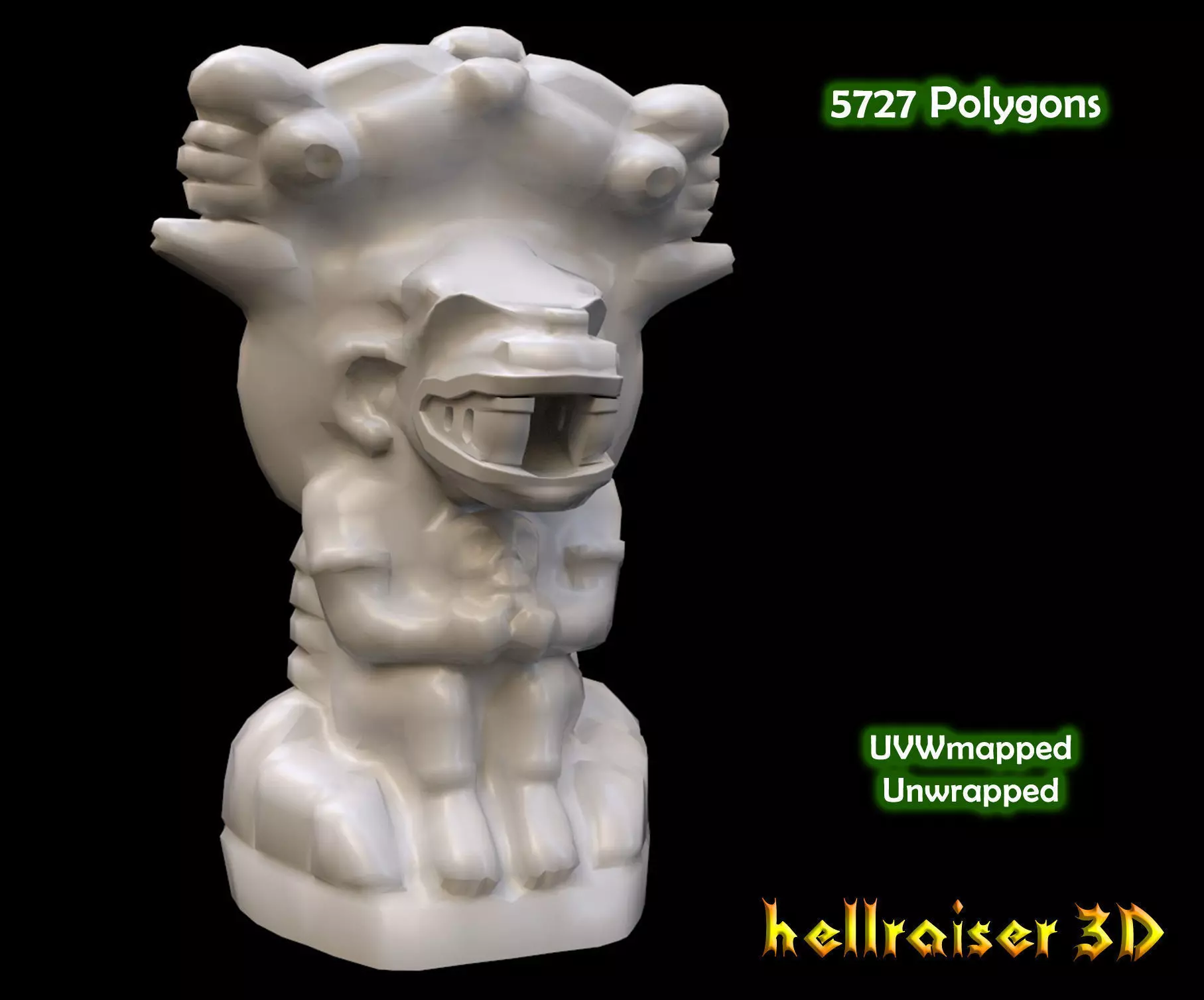 Mayan Statue Low-poly 3D model_0