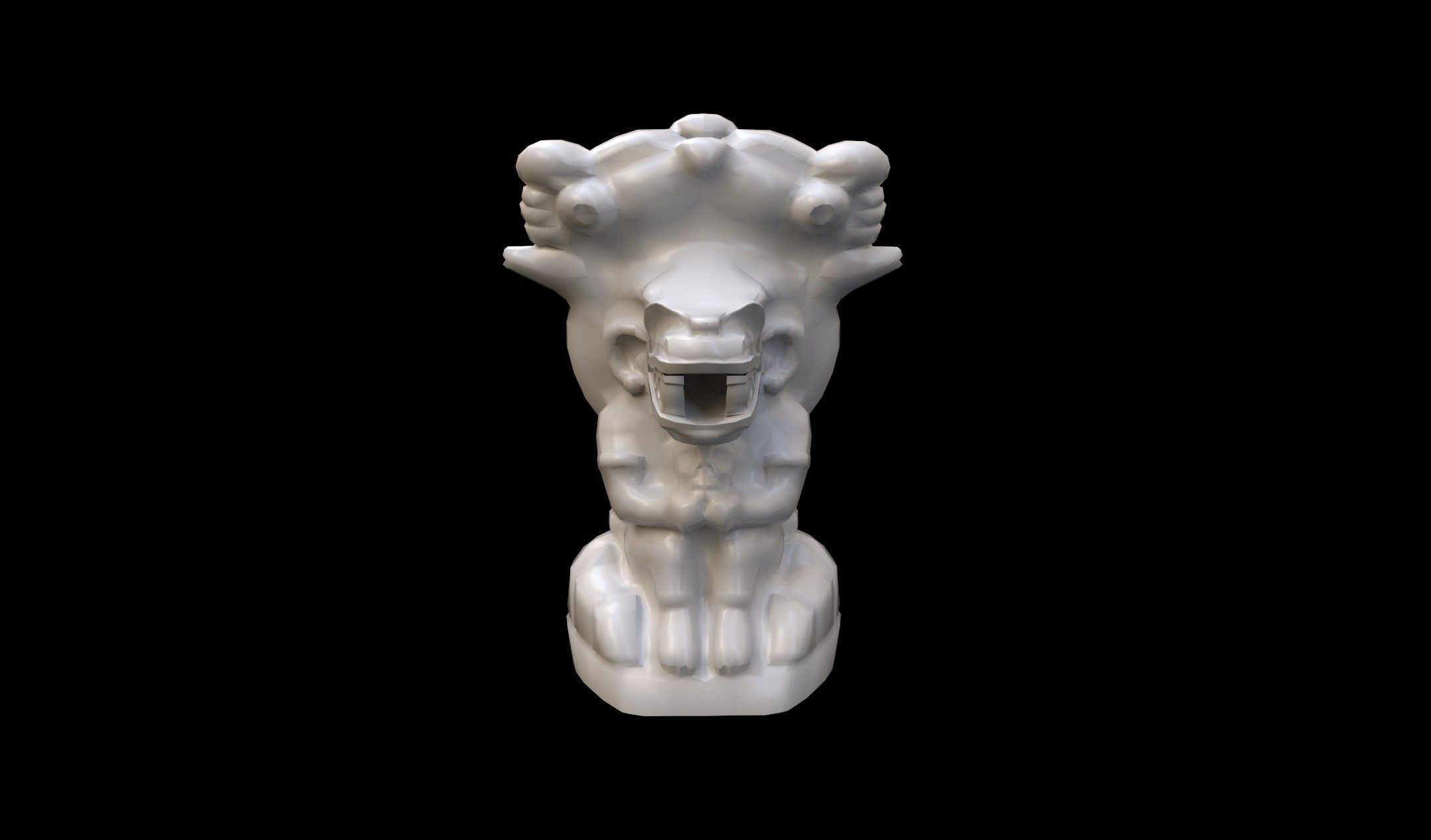 Mayan Statue Low-poly 3D model_8