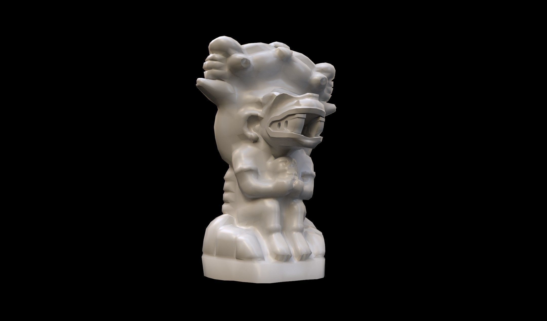 Mayan Statue Low-poly 3D model_11