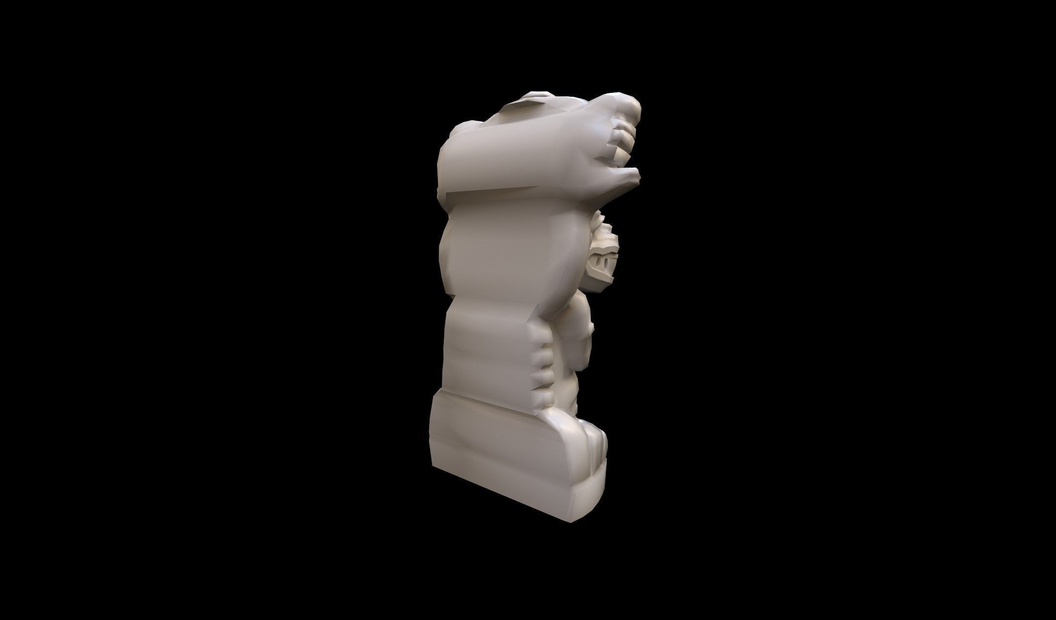 Mayan Statue Low-poly 3D model_3