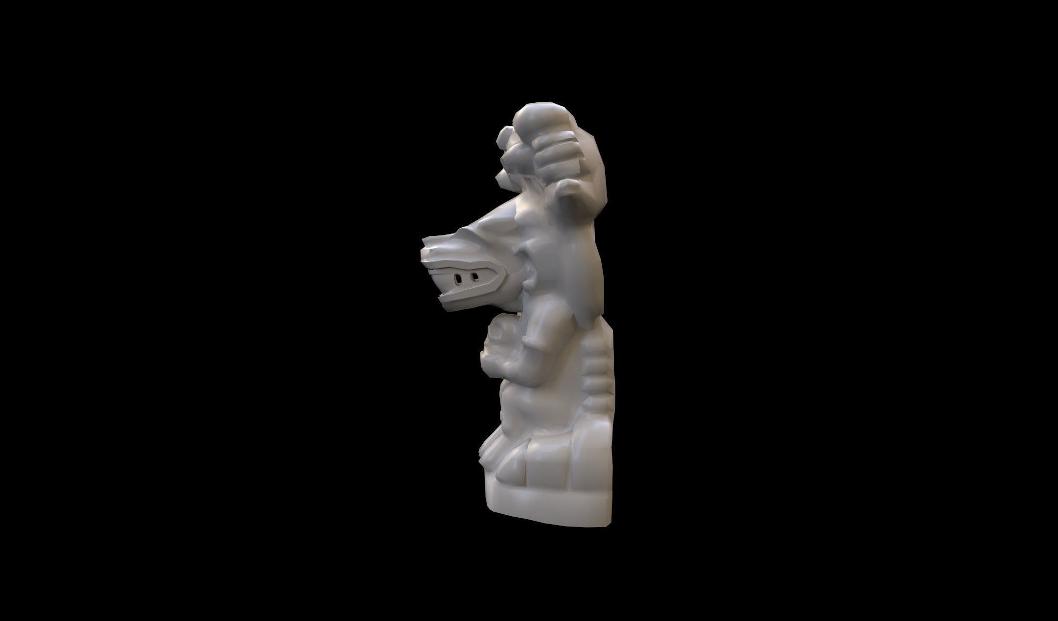 Mayan Statue Low-poly 3D model_6