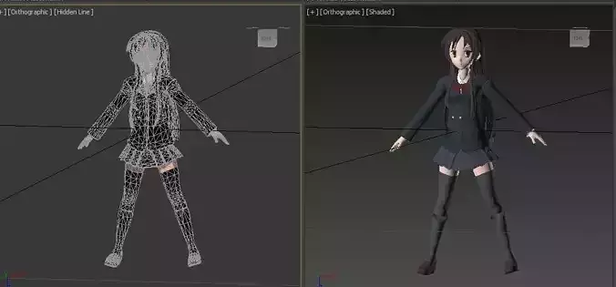 katsura kotonoha school day VR - AR - low-poly 3D model Low-poly 3D model
