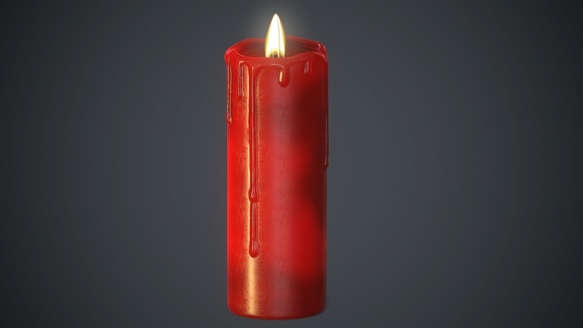 Red Candles PBR Game Ready Low-poly 3D model_15