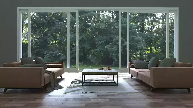 Modern Living Room Interior Scene 