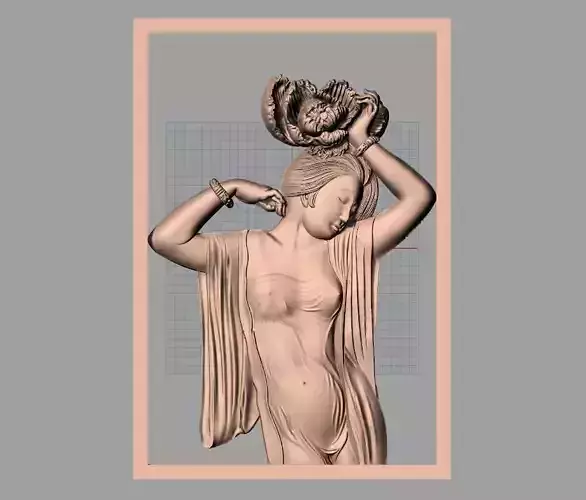 Door flower 3D relief STL Model for CNC woodworking carving E320