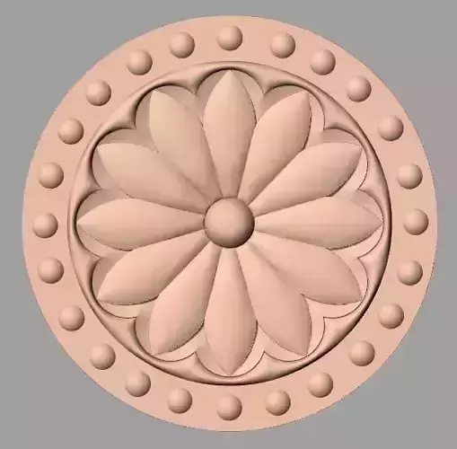 Door flower 3D relief STL Model for CNC woodworking carving E322