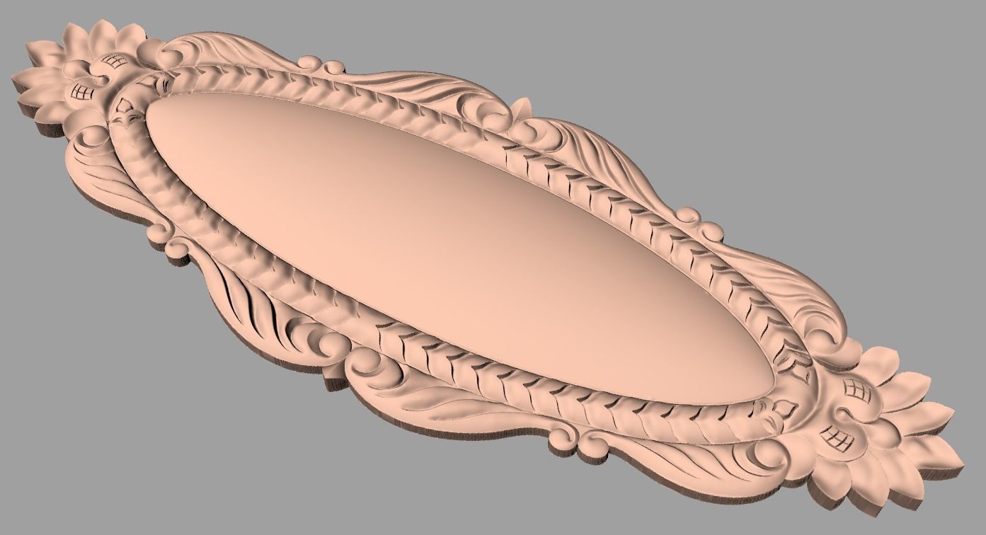 Door flower 3D relief STL Model for CNC woodworking carving E323 3D model_1