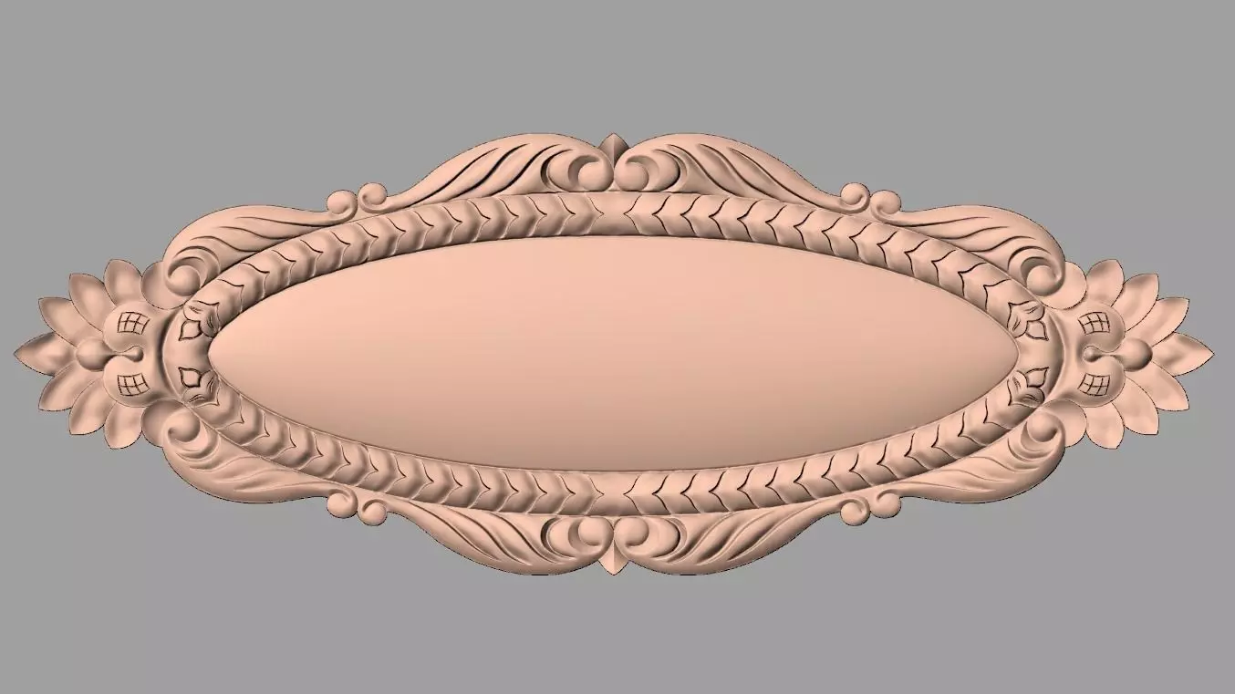 Door flower 3D relief STL Model for CNC woodworking carving E323 3D model_0