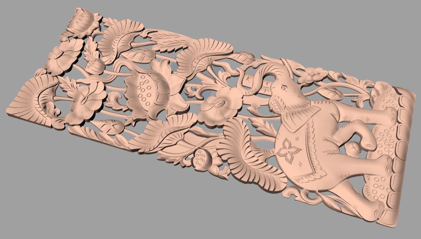 Door flower 3D relief STL Model for CNC woodworking carving E324 3D model_1