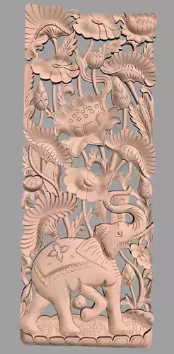 Door flower 3D relief STL Model for CNC woodworking carving E324