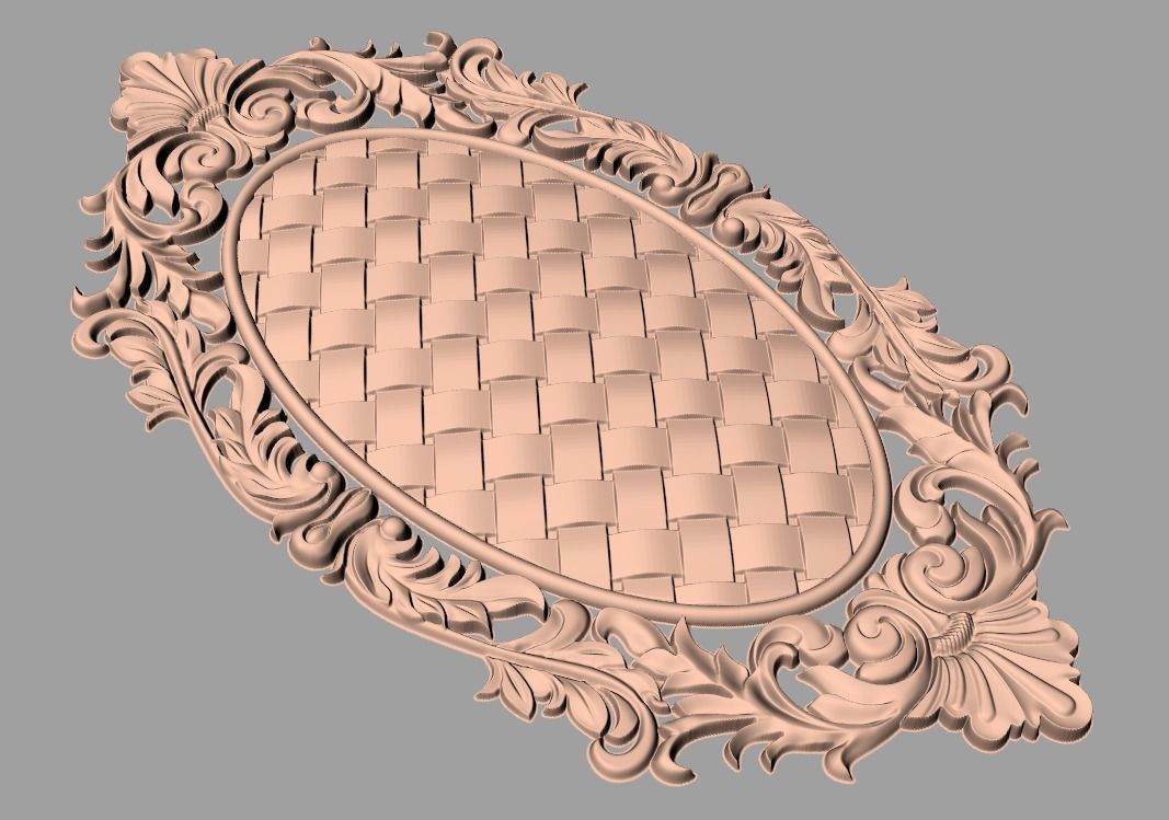 Door flower 3D relief STL Model for CNC woodworking carving E325 3D model_1