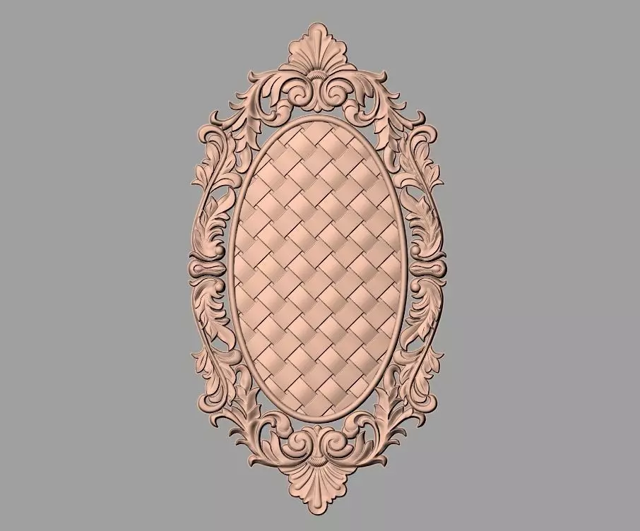 Door flower 3D relief STL Model for CNC woodworking carving E325 3D model_0