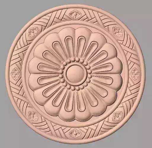 Door flower 3D relief STL Model for CNC woodworking carving E326