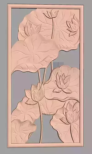Door flower 3D relief STL Model for CNC woodworking carving E331