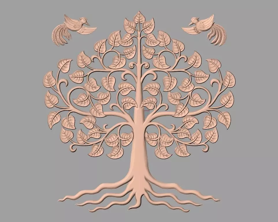 Door flower 3D relief STL Model for CNC woodworking carving E334 3D model_0