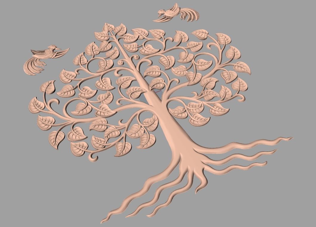 Door flower 3D relief STL Model for CNC woodworking carving E334 3D model_1