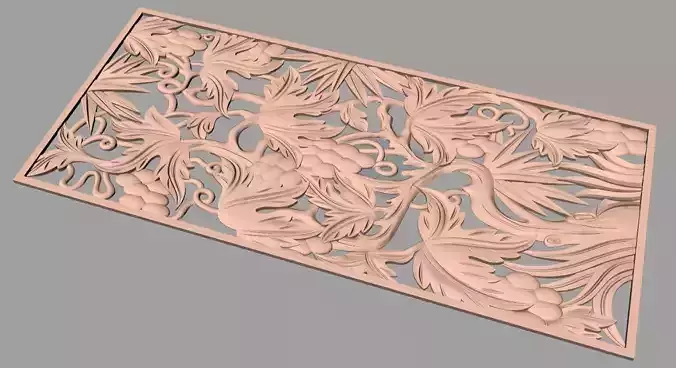 Door flower 3D relief STL Model for CNC woodworking carving E335