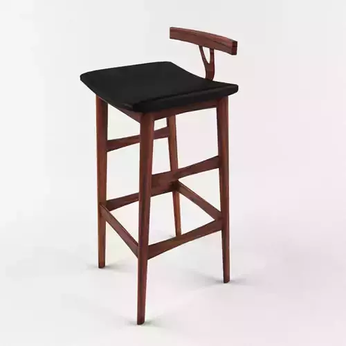 Rosewood and leather bar stool Denmark 1960s
