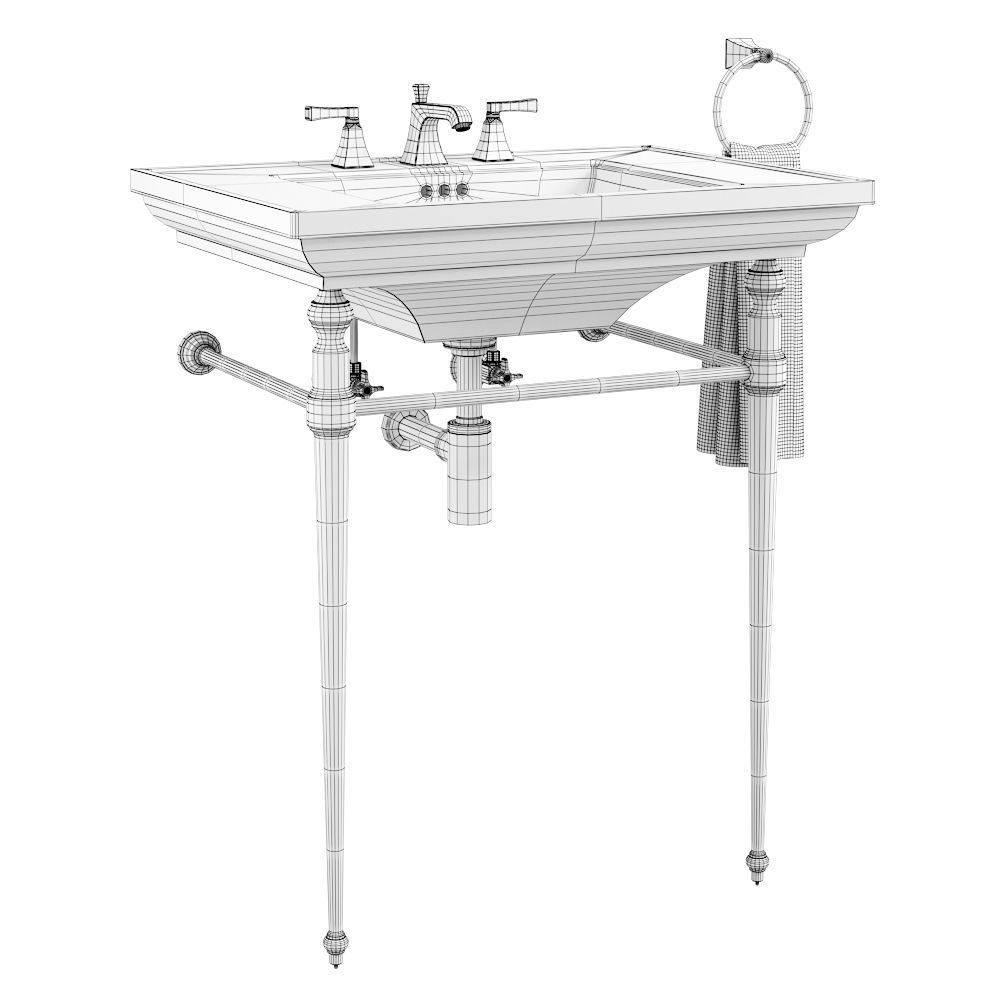 KOHLER MEMOIRS Console Table Bathroom Sink 3D model_4
