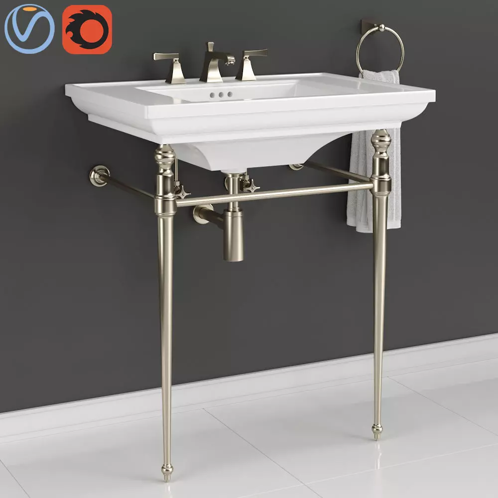 KOHLER MEMOIRS Console Table Bathroom Sink 3D model_0