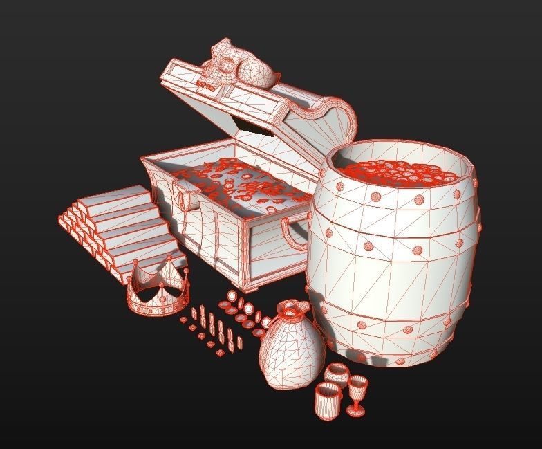 HIE Game Ready Treasure Pack D180518 Low-poly 3D model_7