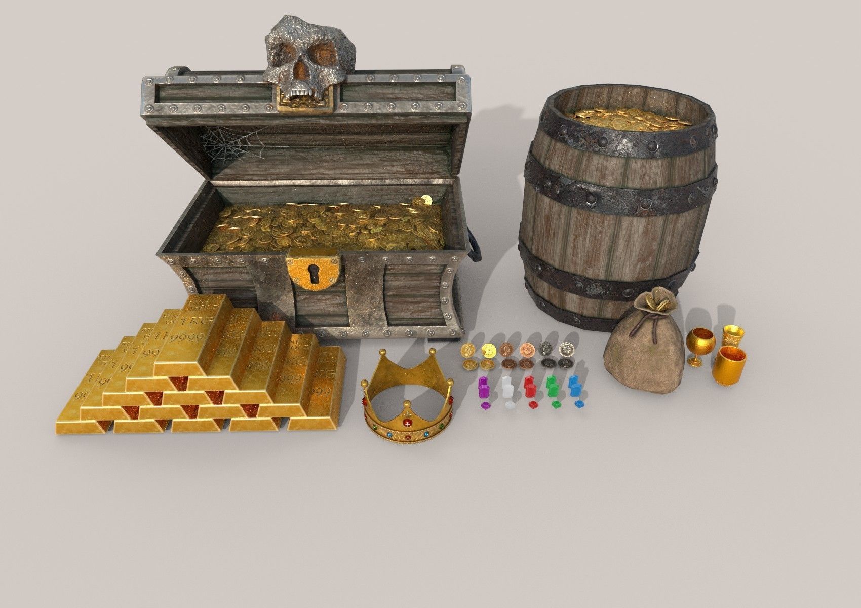 HIE Game Ready Treasure Pack D180518 Low-poly 3D model_1