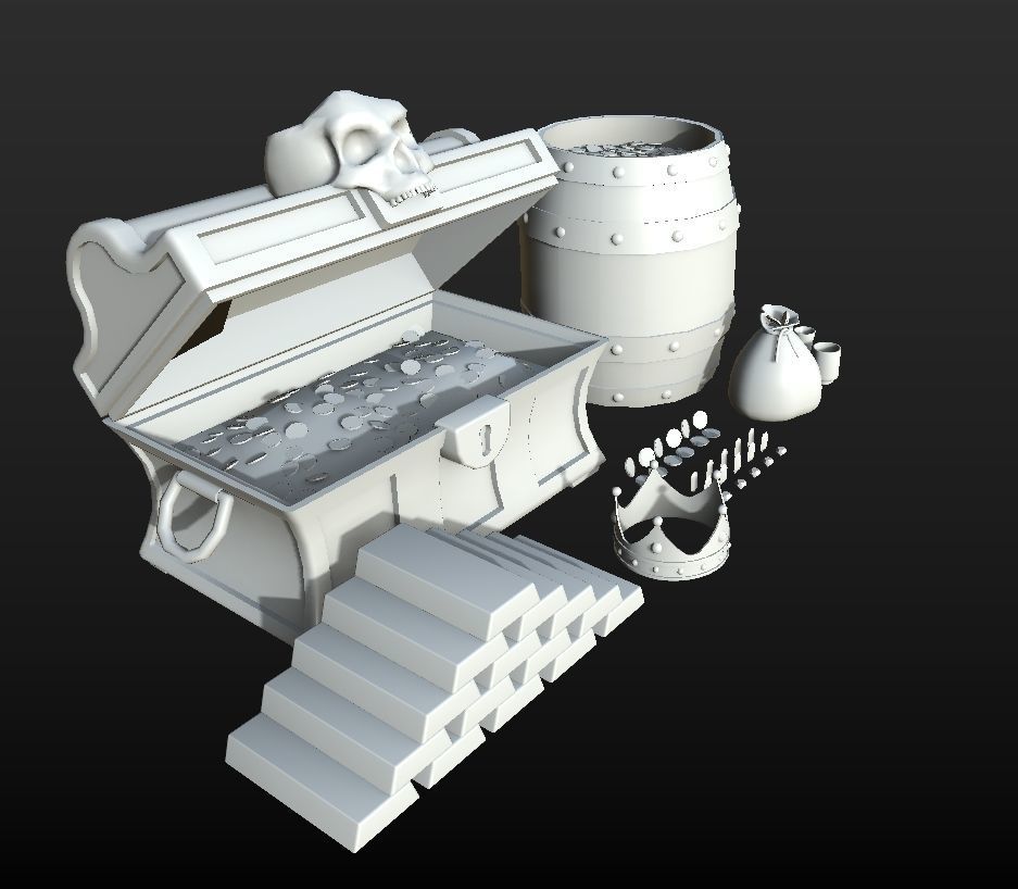 HIE Game Ready Treasure Pack D180518 Low-poly 3D model_5