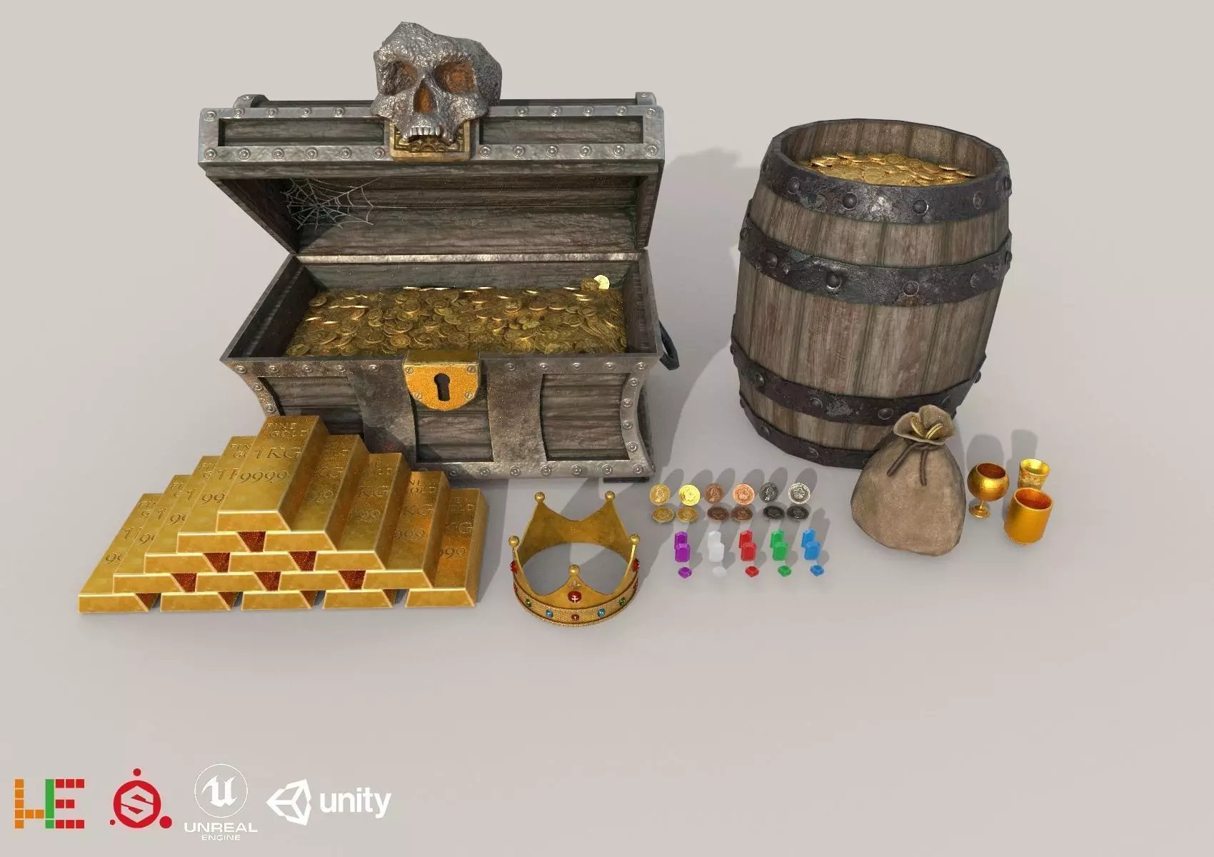 HIE Game Ready Treasure Pack D180518 Low-poly 3D model_0