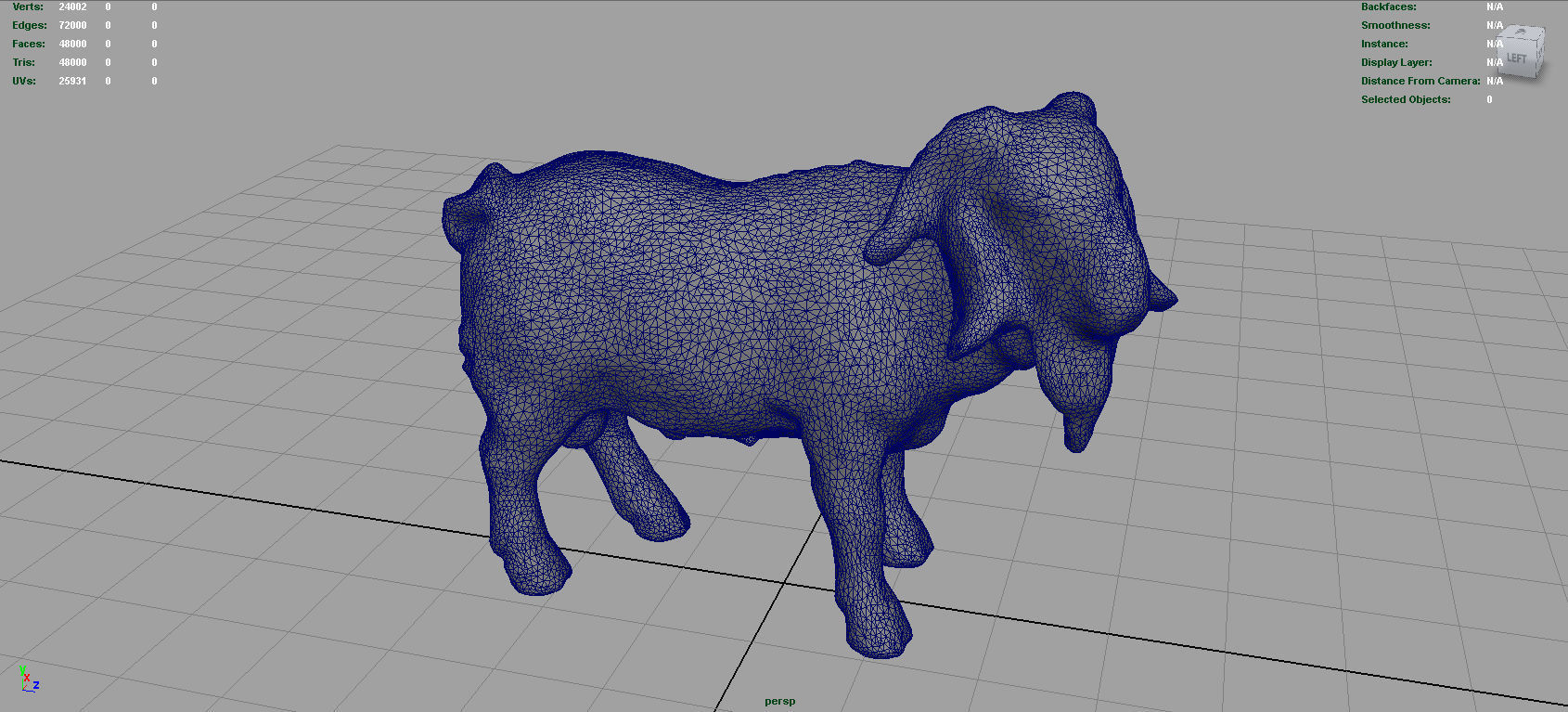 Domestic Goat Low-poly 3D model_4