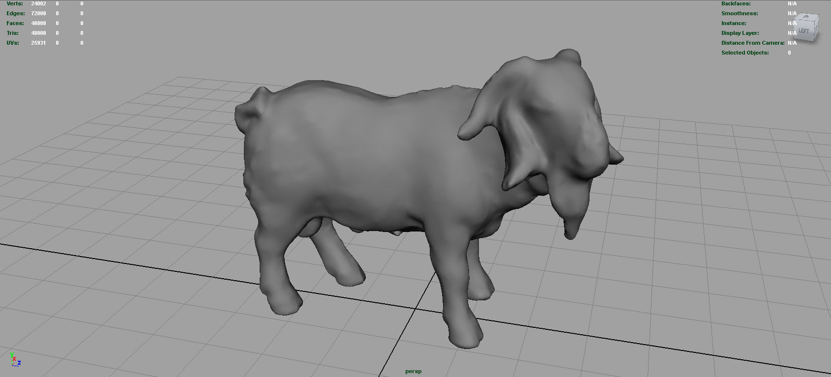 Domestic Goat Low-poly 3D model_2