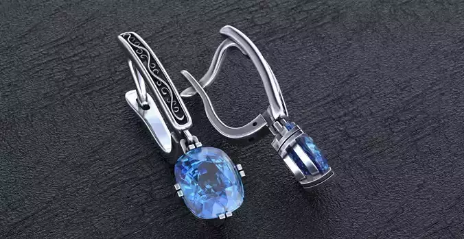 Stylish earrings with patterns English lock