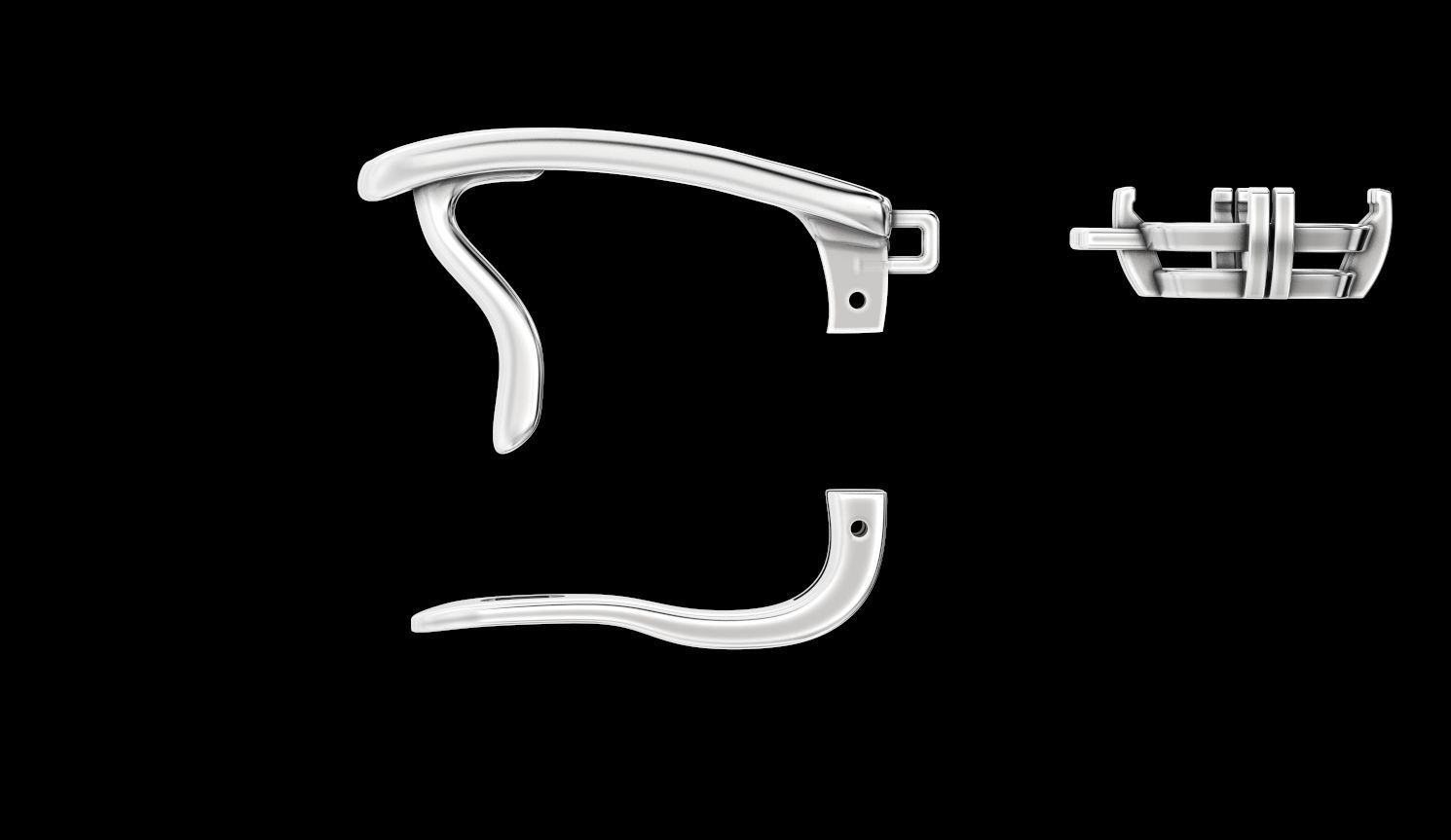 Stylish earrings with patterns English lock 3D print model_18