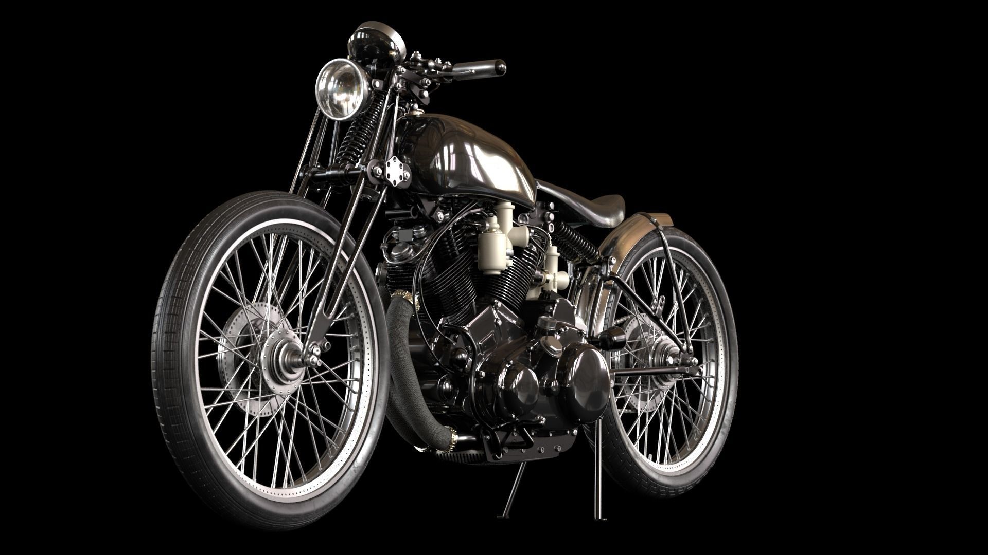 Jeff Decker 1952 Vincent Black Lightning Free 3D model_7