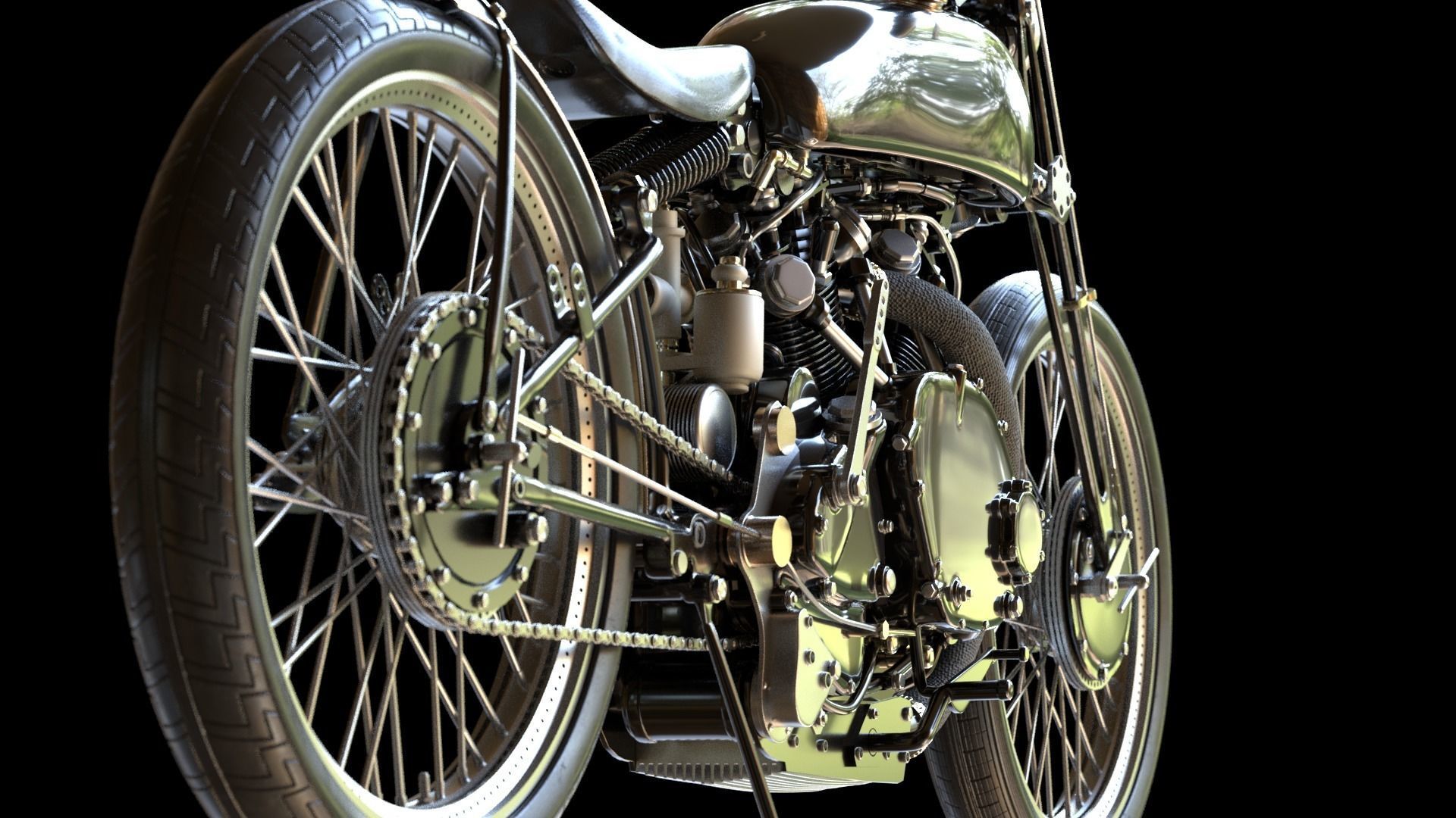 Jeff Decker 1952 Vincent Black Lightning Free 3D model_6