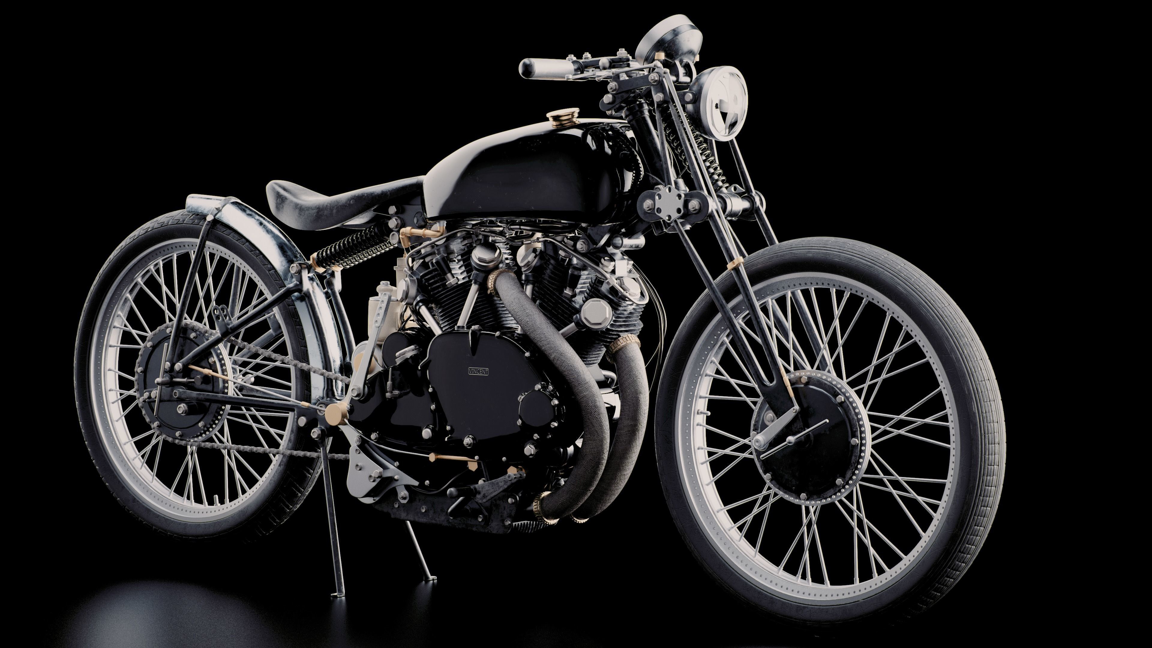 Jeff Decker 1952 Vincent Black Lightning Free 3D model_10