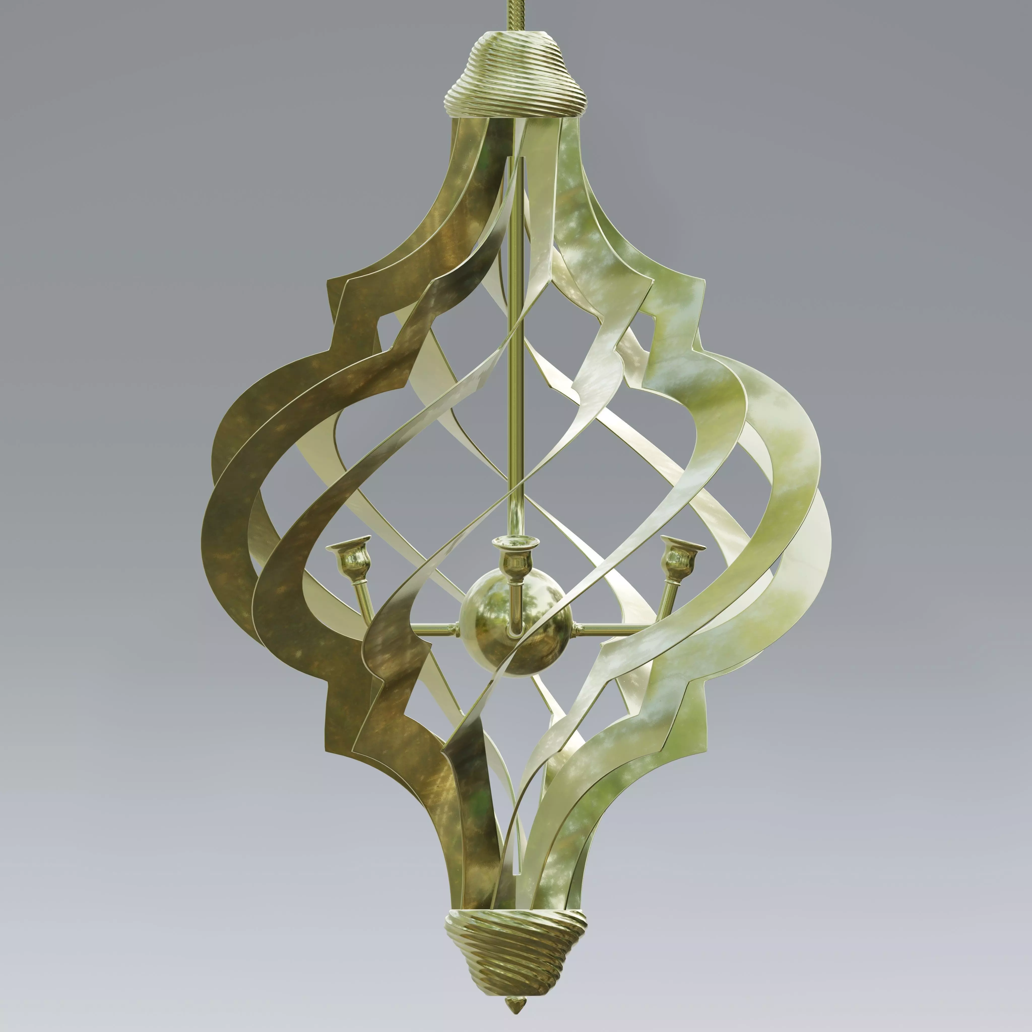 Twisted Patterned Moroccan Lamp 3D model_0