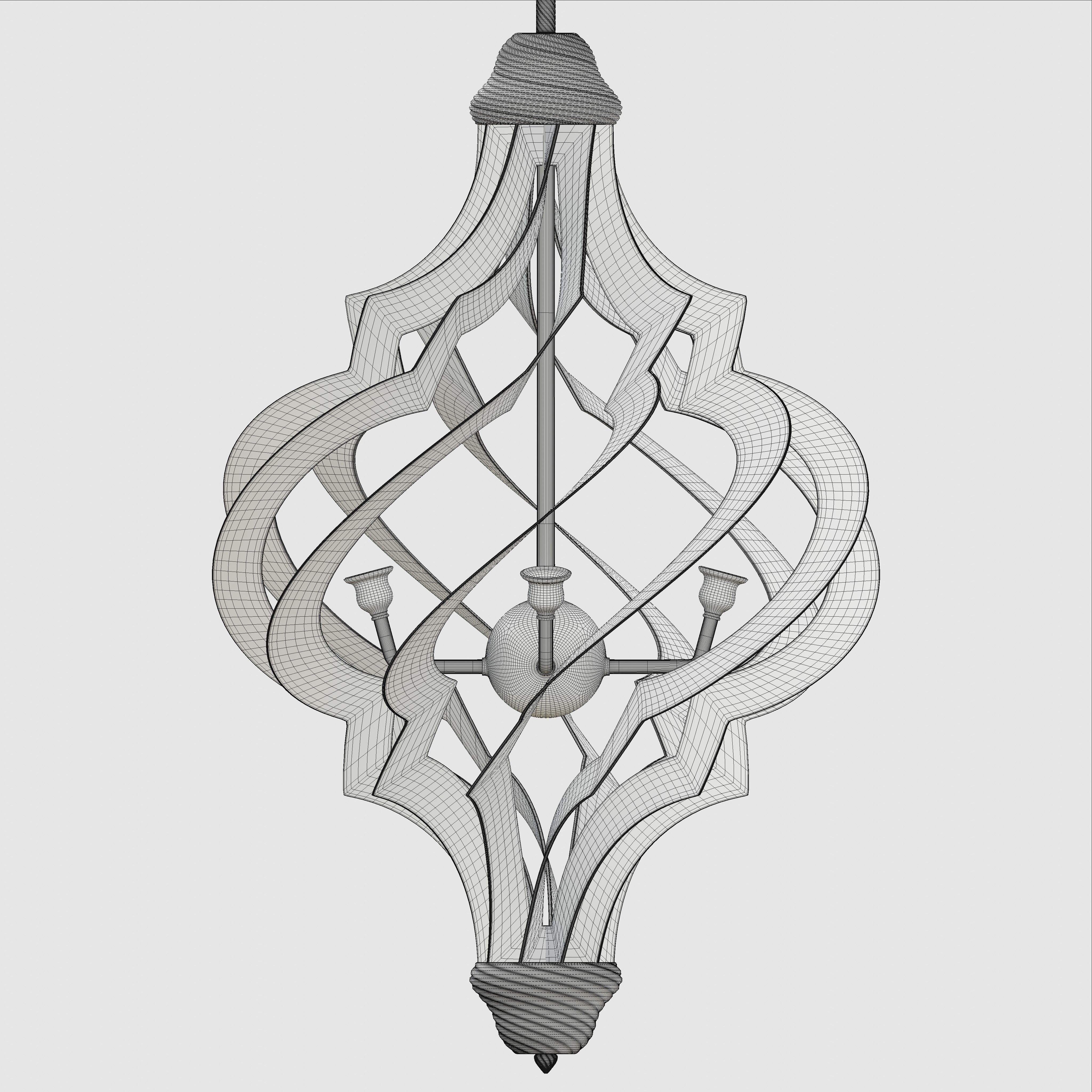Twisted Patterned Moroccan Lamp 3D model_4