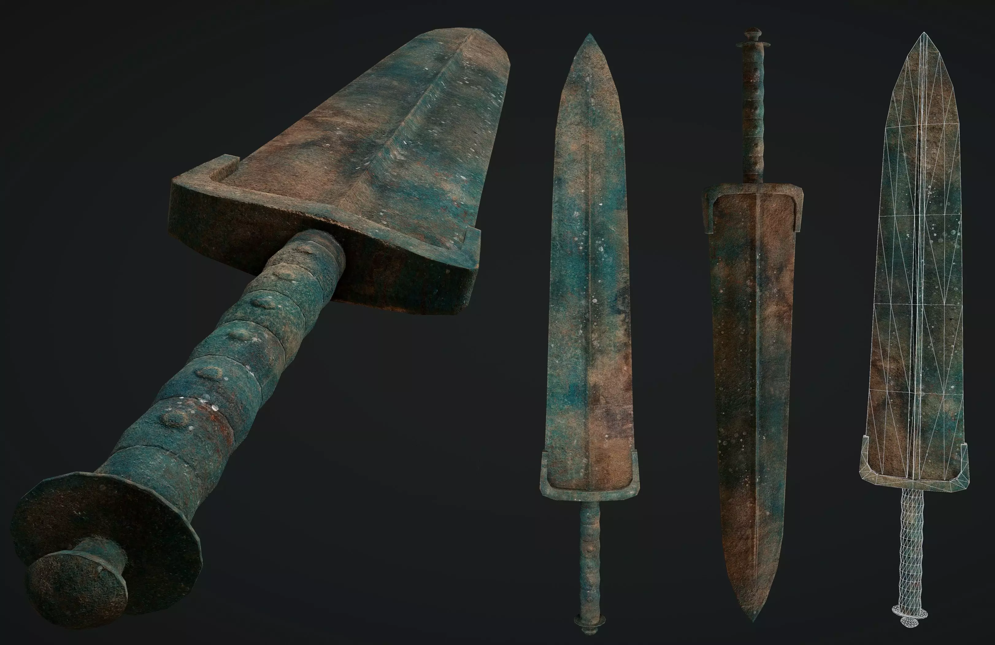 Ancient Bronze Sword Free low-poly 3D model