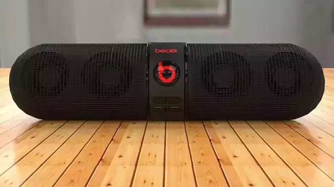 Beats metal tube with four holes in it 3D model