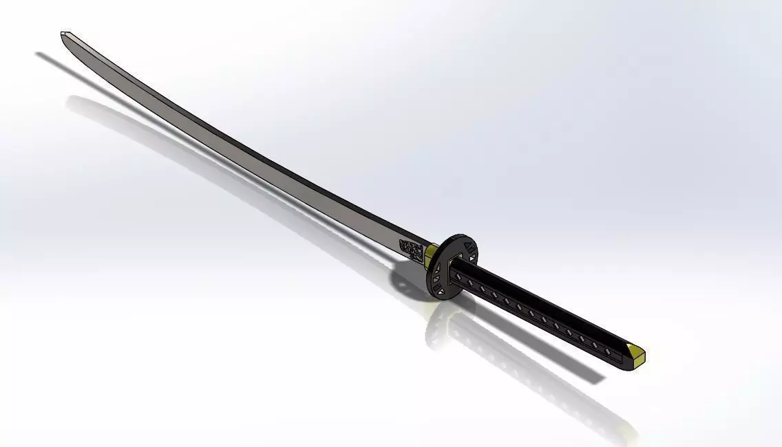 Katana Japanese Sword 3D model_0