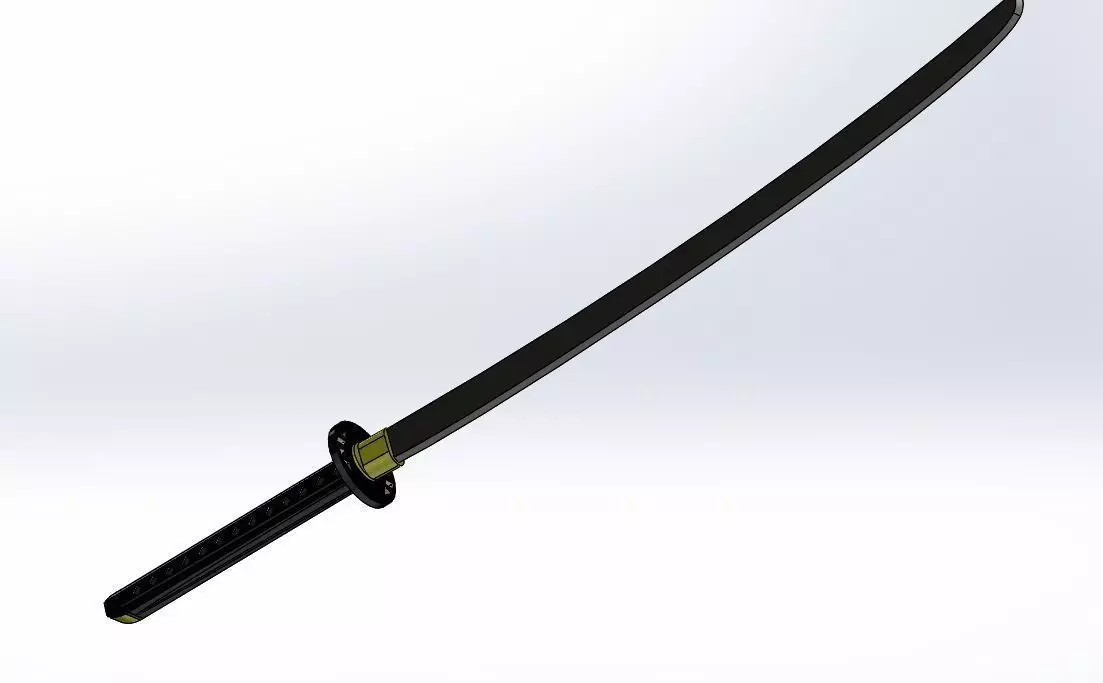 Katana Japanese Sword 3D model_1