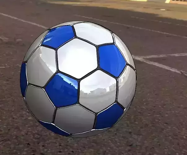 Football soccer ball in parking lot
