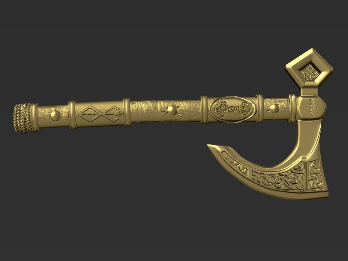 Nordic axe 3D print model_3