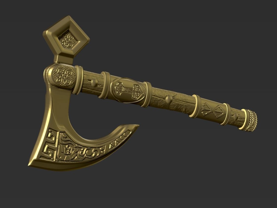 Nordic axe 3D print model_4