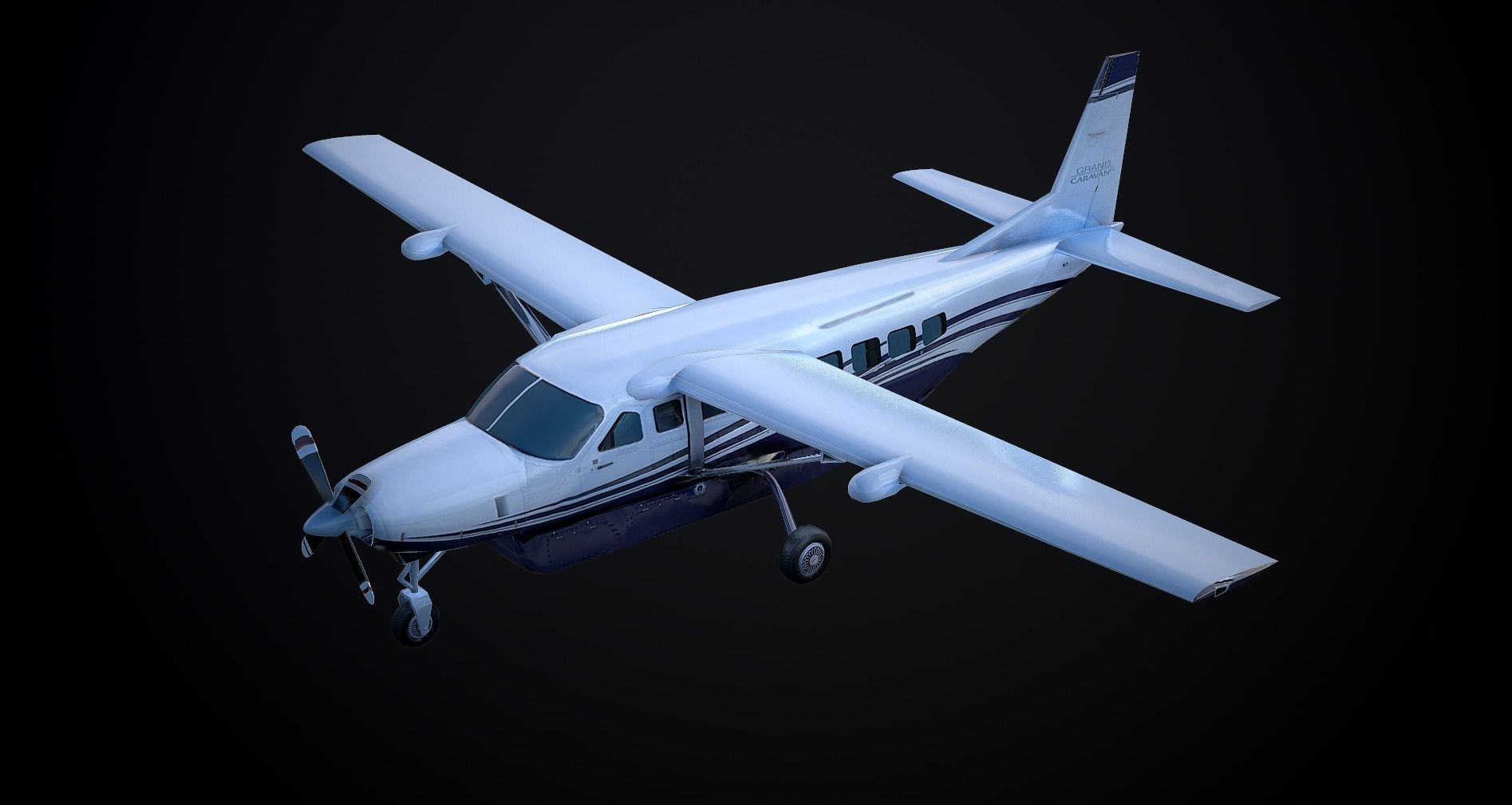 Cessna 208 Caravan VR Unreal PKG Low-poly 3D model_5
