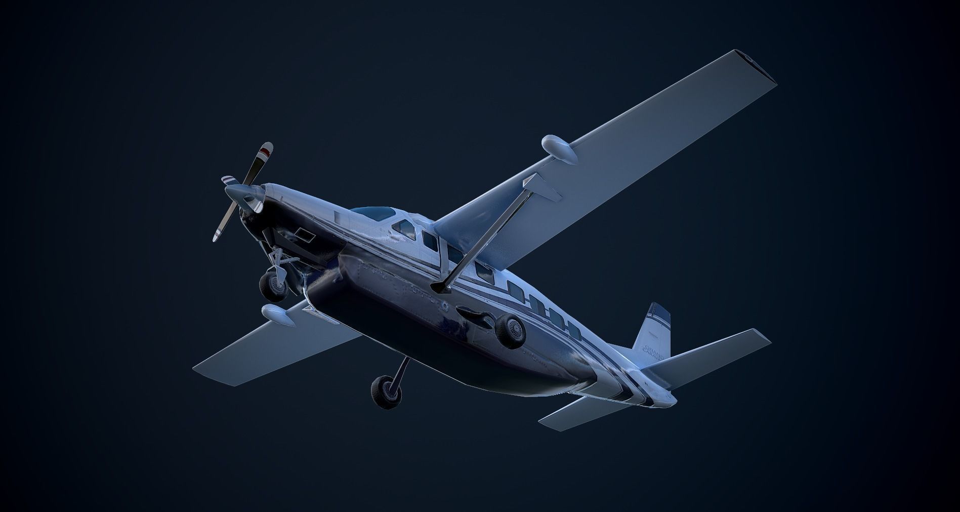Cessna 208 Caravan VR Unreal PKG Low-poly 3D model_2